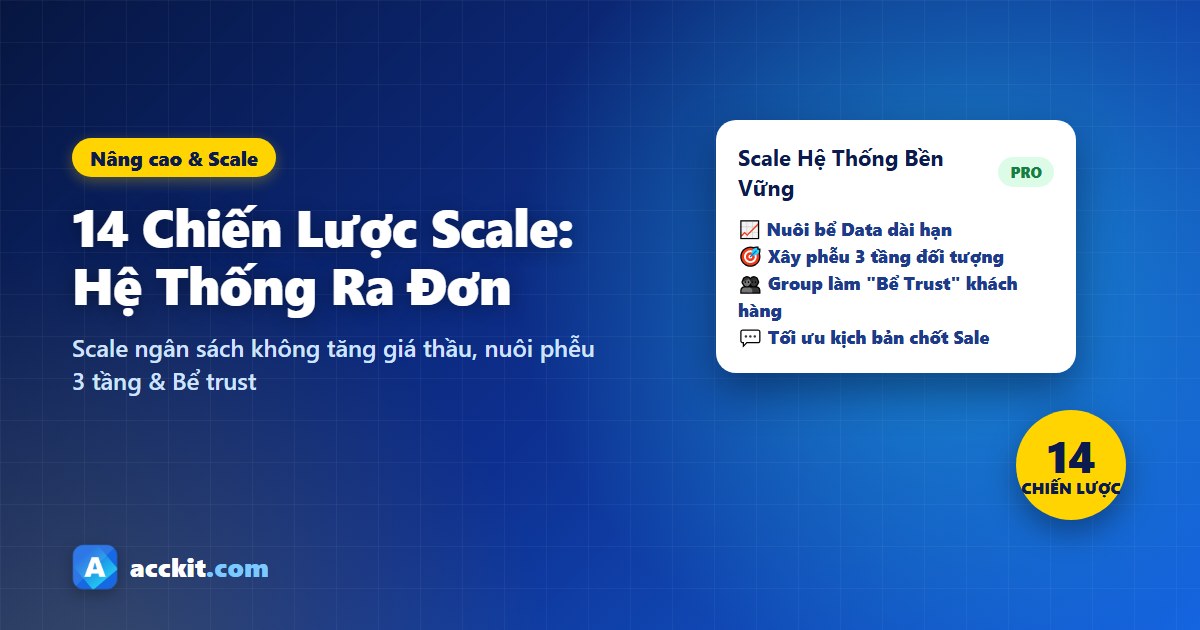 14 chiến lược giúp Facebook Ads hiệu quả: Nâng cao và scale hệ thống ra đơn bền vững