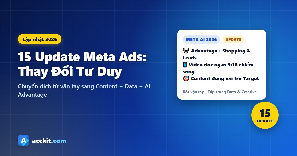 15 update Meta Ads 2026: Càng chạy lâu càng phải thay đổi tư duy