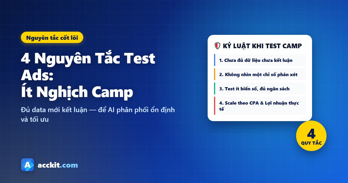 4 nguyên tắc test Facebook Ads: Càng chạy lâu càng ít nghịch camp