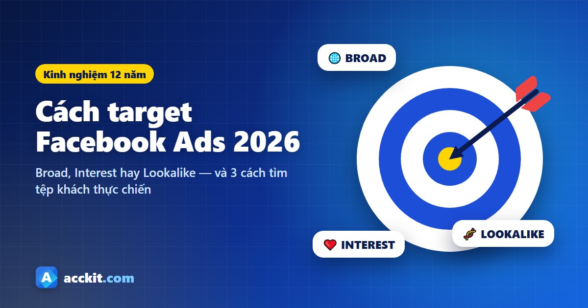 Cách target Facebook Ads 2026: Broad, Interest hay Lookalike?