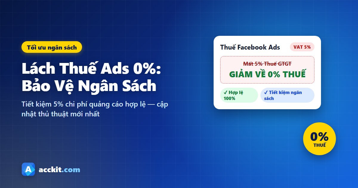 Hướng dẫn lách thuế Facebook Ads 0% mới nhất (Bảo vệ ngân sách quảng cáo)