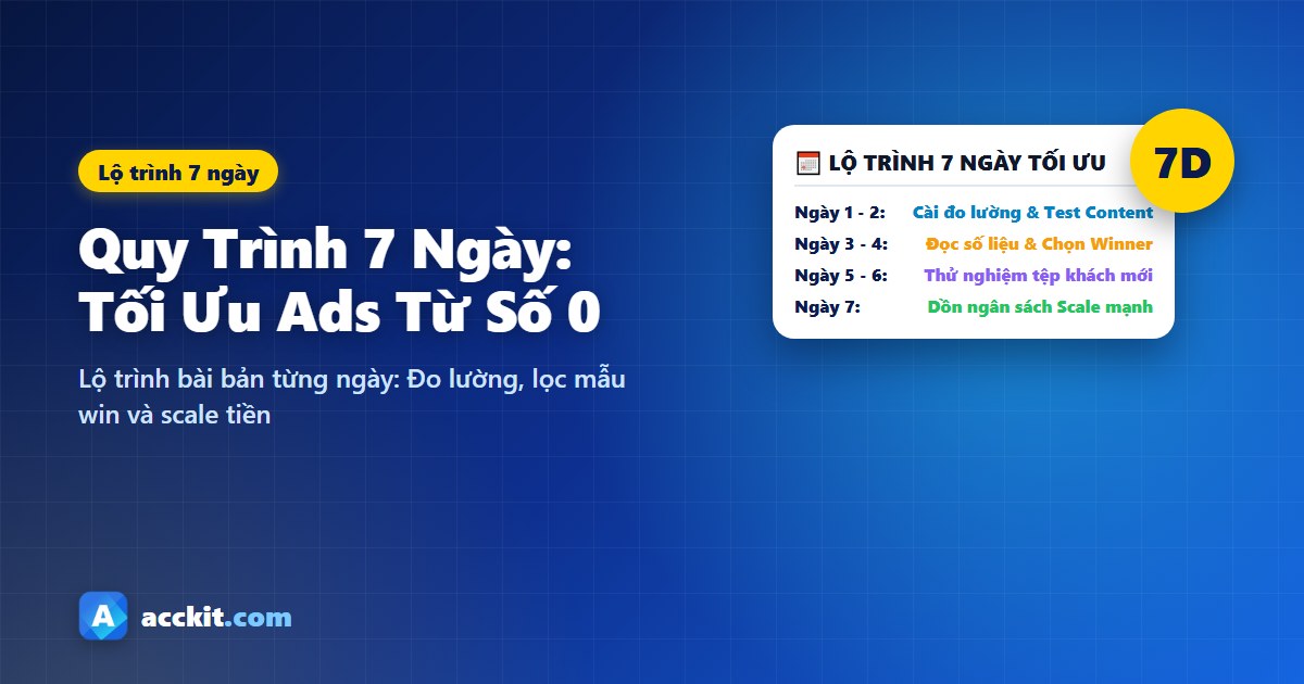 Quy trình 7 ngày tối ưu Facebook Ads từ số 0 cho người mới