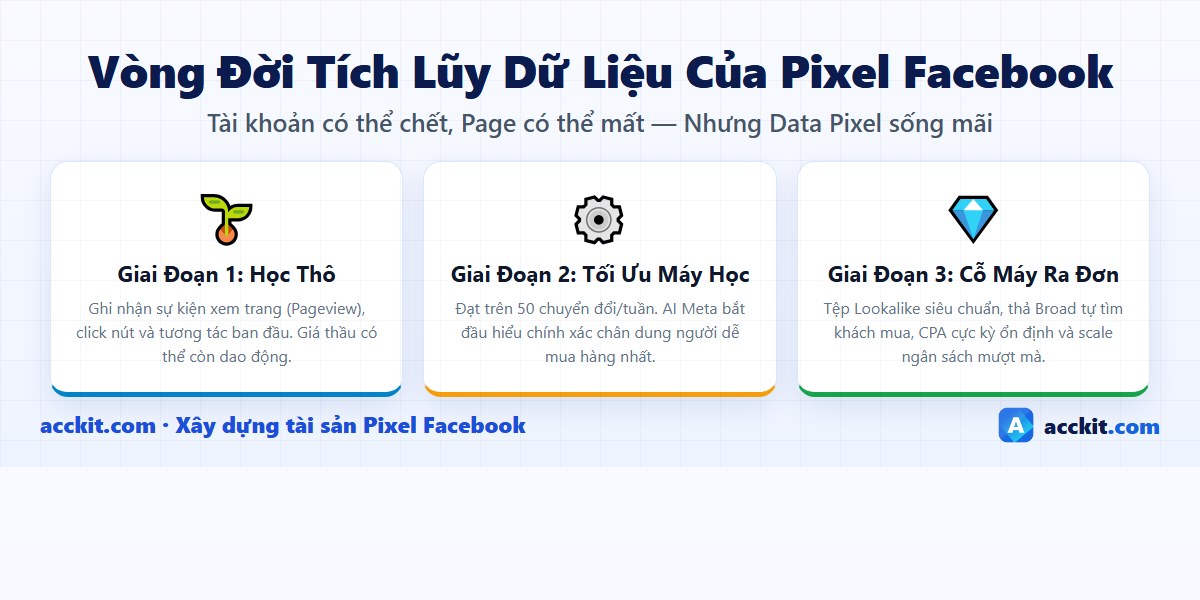 Vòng đời tích lũy dữ liệu của Pixel Facebook