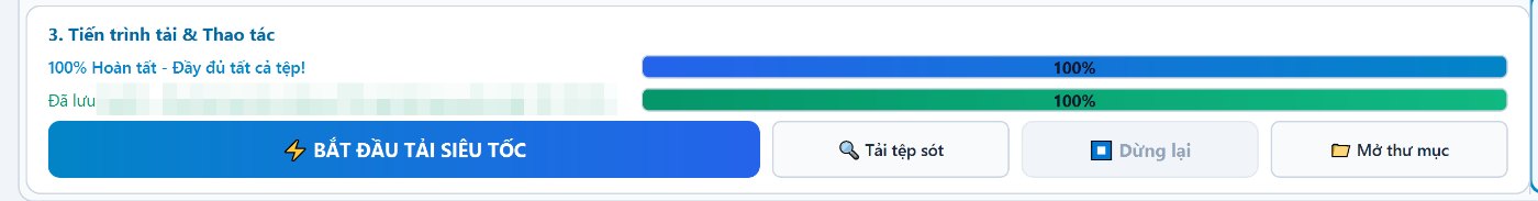 Download progress and start button in Acckit Turbo Downloader